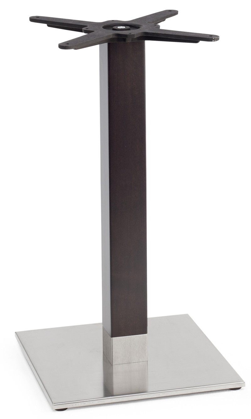 Tiffany Tafelonderstel Vierkant 73 Cm Wengé Beuken + Geborsteld RVS - 