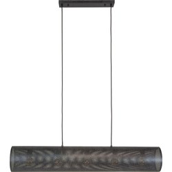 Hanglamp Metaal Zwart - 5-Lichts - 120x20x150cm - Koker Mesh