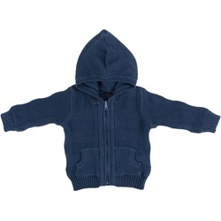 Baby's Only Vestje met capuchon Streep - Jeans - 56 - 100% ecologisch katoen