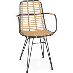 Stoel met armleuningen BASTIA 55x60x82 cm Zwart