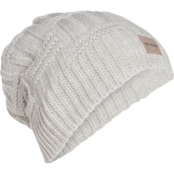 Knit Factory Bobby Gebreide Muts Heren & Dames - Sloppy Beanie - Beige - One Size