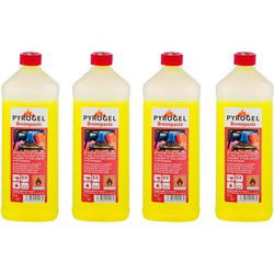 Brandpasta fles - 4x - 1 liter - Brandgel - Aanmaak gel BBQ/Barbeque - BBQ aanmaakvloeistoffen