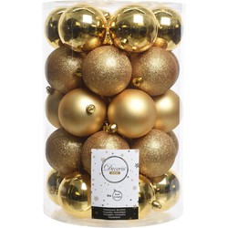 Gouden kerstboomballen set 34 stuks - Kerstbal