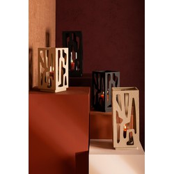 PTMD Windlicht Dewey - 18x18x42 cm - Ijzer - Creme