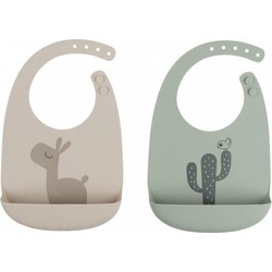 Done by Deer Done by Deer Silicone bib 2-pack Lalee Sand/Green