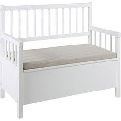 Bankje - Beige Stof - 90x48x85cm - Halbankje - Rikkert