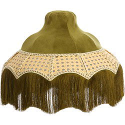 Light&living Kap Ø35x28 cm MIZIA velvet groen+webbing naturel