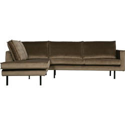 BePureHome Rodeo Hoekbank Links - Velvet - Taupe - 85x266x213