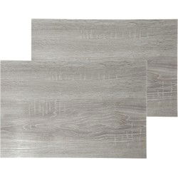 Secret de Gourmet tafel placemat hout print - 6x - PVC - 45 x 30 cm - Placemats
