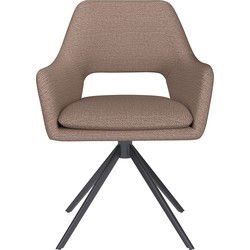 Eetkamerstoel Mos Taupe Metalen Swivel - Giga Meubel