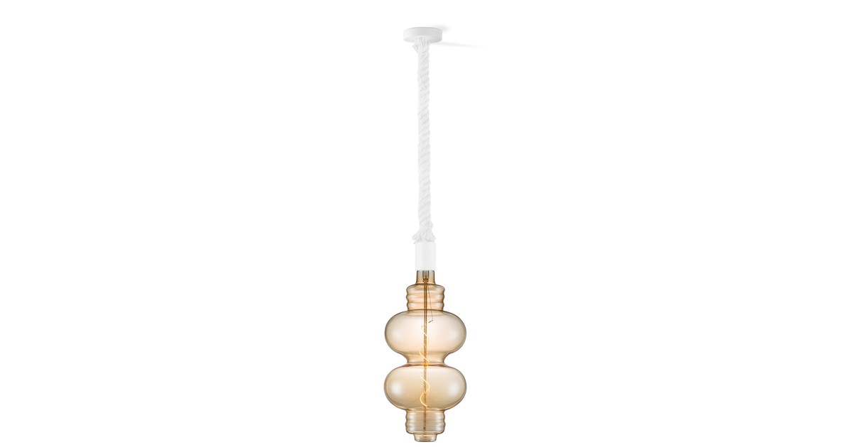 Home sweet home hanglamp Leonardo wit Diabolo - amber