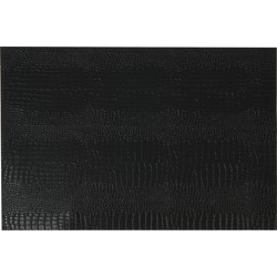 4x Rechthoekige placemats zwart slangenhuid kunststof 45 x 30 cm - Placemats
