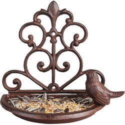 Best for Birds Vogelbad/voederschaal – bruin – 18 cm – gietijzer - Vogelvoederschalen