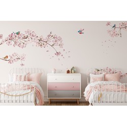 Japanse kersenbloesem - Kinderbehang - 389,6 cm x 280 cm - Walloha