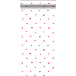 Walls4You behang confetti hartjes roze en wit - 0,53 x 10,05 m - 935292