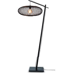 Vloerlamp Cango - Bamboe Zwart/Zwart - 80x60x176cm