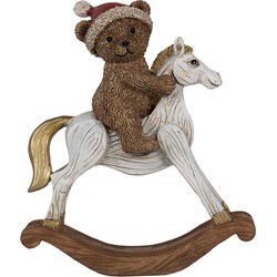 Clayre & Eef Decoratie Beeld Hobbelpaard Bruin Polyresin Beer