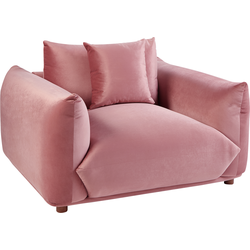 Beliani LUVOS - Fauteuil-Roze-Fluweel