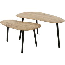 Salontafel Organisch - Acaciahout - Set Van 2 - 90x50x40cm
