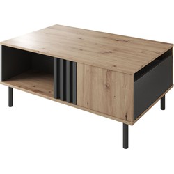 Meubella Salontafel Marcos - Eiken - Antraciet - 100 cm