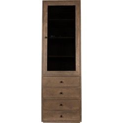 PTMD Oak Cabinet Armarium 1 door 4 drawers Glay