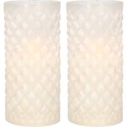 2x stuks luxe led kaarsen in glas D7,5 x H15 cm - LED kaarsen