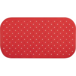 MSV Douche/bad anti-slip mat badkamer - rubber - rood - 36 x 65 cm - Badmatjes