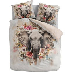 100% Microvezel dekbedovertrekset Tusks & Petals - 240x200/220 + 2*60x70 cm