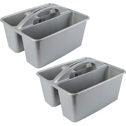 Hega Hogar Opbergbox - 2x - kunststof - 6L - met handvat - opbergdoos - Opbergbox