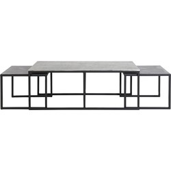 Light & Living - Salontafel KUMALU - 120x60x45cm - Zilver - Set van 3