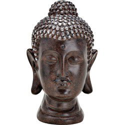 Buddha hoofd van poly bruin (B/H/D) 19x31x19cm