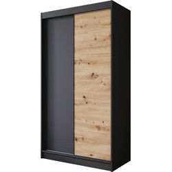 Meubella - Kledingkast Epirus - Zwart - 120 cm