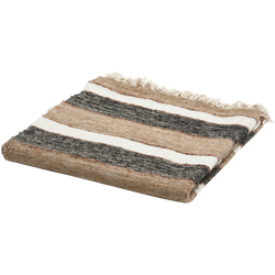 WOOOD Beek Plaid - Katoen - Zwart/Naturel - 130x170x1