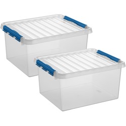 2x stuks opberg box/opbergdoos 36 liter 50 x 40 x 26 cm kunststof - Opbergbox