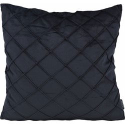 Sierkussen Velvet Cross Zwart | 45 x 45 cm | Velvet/Polyester