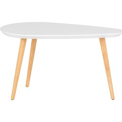 Vado Coffee Table - Coffee Table, white whith natural legs, 40x70x40 cm