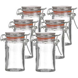 Urban Living Voorraadpotje/kruidenpotje - 10x - mini - 70 ml - glas - met beugelsluiting - Voorraadpot
