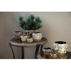 PTMD Bloempot Giulia - 21x21x16 cm - Keramiek - Goud