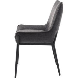 Eetkamerstoel Donkergrijs Stof - 59x58x84cm - Calgary - Set van 2