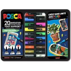 Posca Uni Posca Uni Posca Verfmarker Koffer Pop Colours 20 stuks