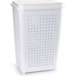 Wasmand 50 liter - wit - kunststof - 41 x 31 x 61 cm - Wasmanden