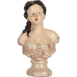 Clayre & Eef Decoratie Beeld Vrouw 12x8x20 cm Beige Kunststof