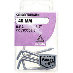 Schroefduimen 40mm rvs 5st