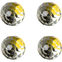 Clayre & Eef Deurknop Set van 4  Ø 4 cm Transparant Glas Rond Meubelknop