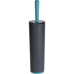 1x Wc-borstels met antraciet grijze houder van kunststof 42 cm - Toiletborstels