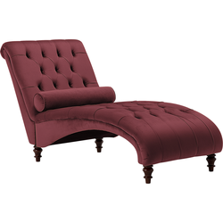 Beliani MURET - Chaise longue-Rood-Fluweel