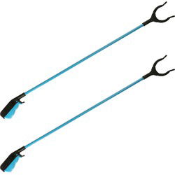 Afvalgrijper/vuilnisgrijper - 2x stuks - lange steel - 83 cm - oppaktang - Afvalgrijpers