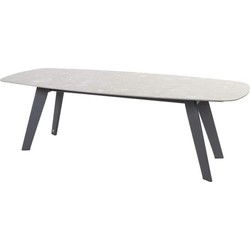 4SO Montana Tafelframe Antracite Met Montana Tafelblad Ceramic Terrazzo 240 x 103 cm