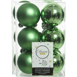 24x stuks kunststof kerstballen groen 6 cm glans/mat - Kerstbal