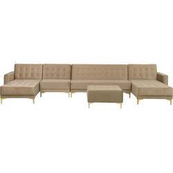 Beliani ABERDEEN - Modulaire Sofa-Beige-Fluweel